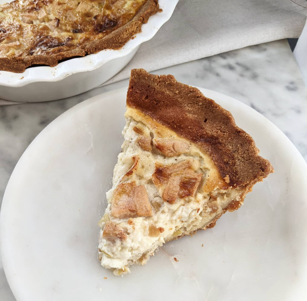 Keto Apple Leek and Brie Quiche