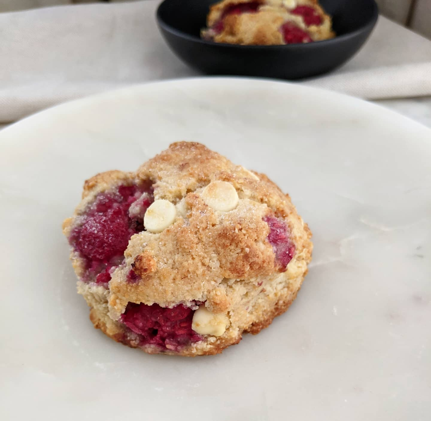 Keto Raspberry White Chocolate Scones