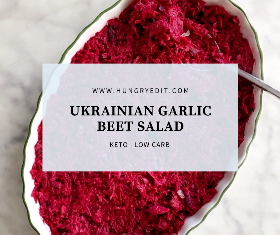 Ukrainian Russian Garlic Beet Salad Low Carb Keto