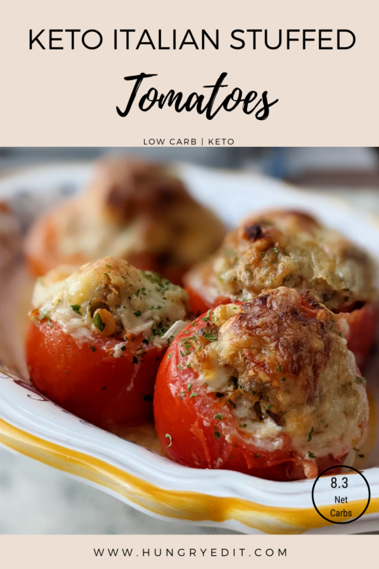 Keto Italian Stuffed Tomatoes - Hungry Edit