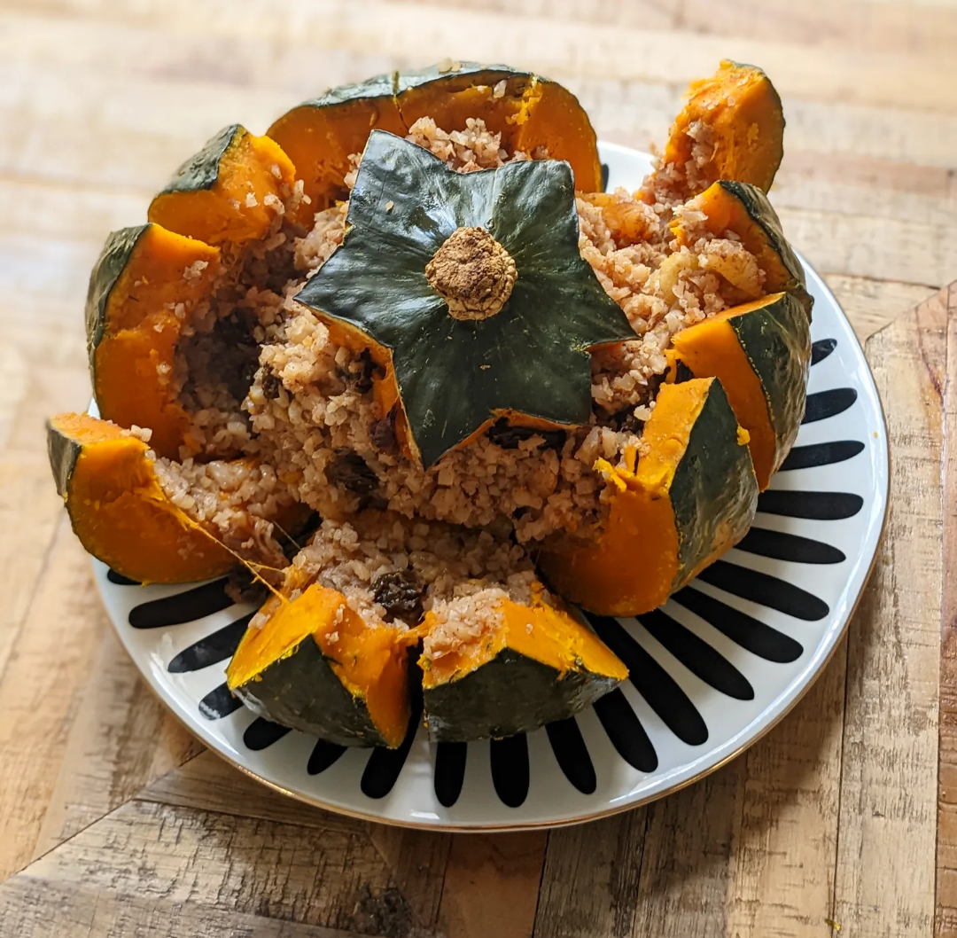 Keto Ghapama (Armenian Stuffed Pumpkin with Cauliflower Rice)