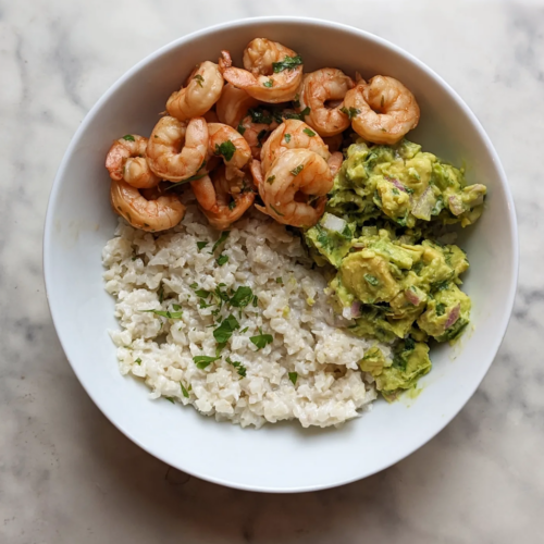 Keto Cilantro Lime Shrimp with Coconut Cauliflower Rice