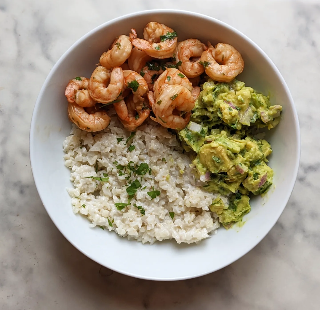 Keto Cilantro Lime Shrimp with Coconut Cauliflower Rice - Hungry Edit