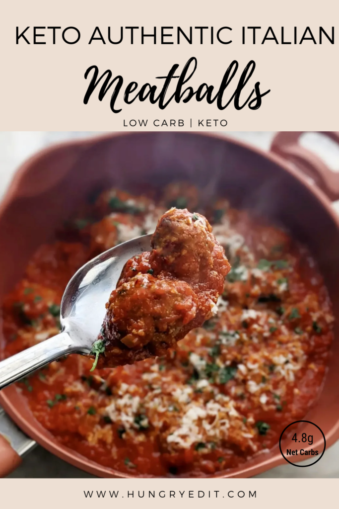 Keto Authentic Italian Meatballs in Tomato Sauce - Hungry Edit